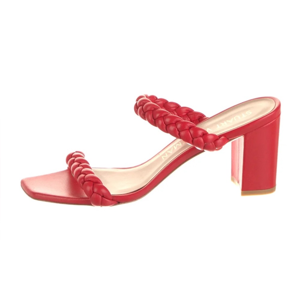 NWT Stuart Weitzman Red Braided Heels